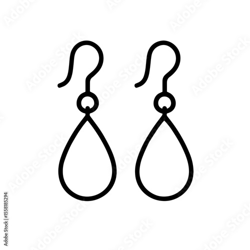Teardrop earrings icon outline – symbol of elegance and feminine beauty
