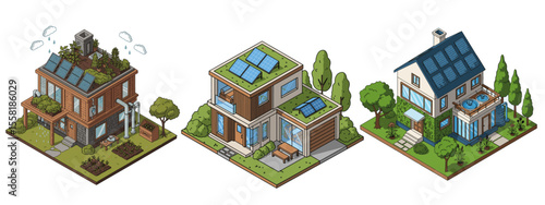 Sustainable Green Home Concept with Renewable Energy and Organic Garden