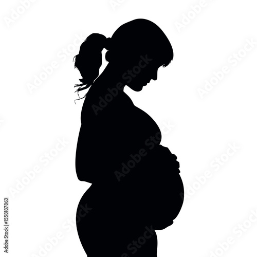 Pregnancy with baby IVF (In Vitro Fertilization) fertility silhouette