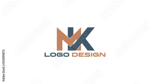 Bold MK logo design with contrasting colors and modern layout, ideal for startups, design studios, and branding services