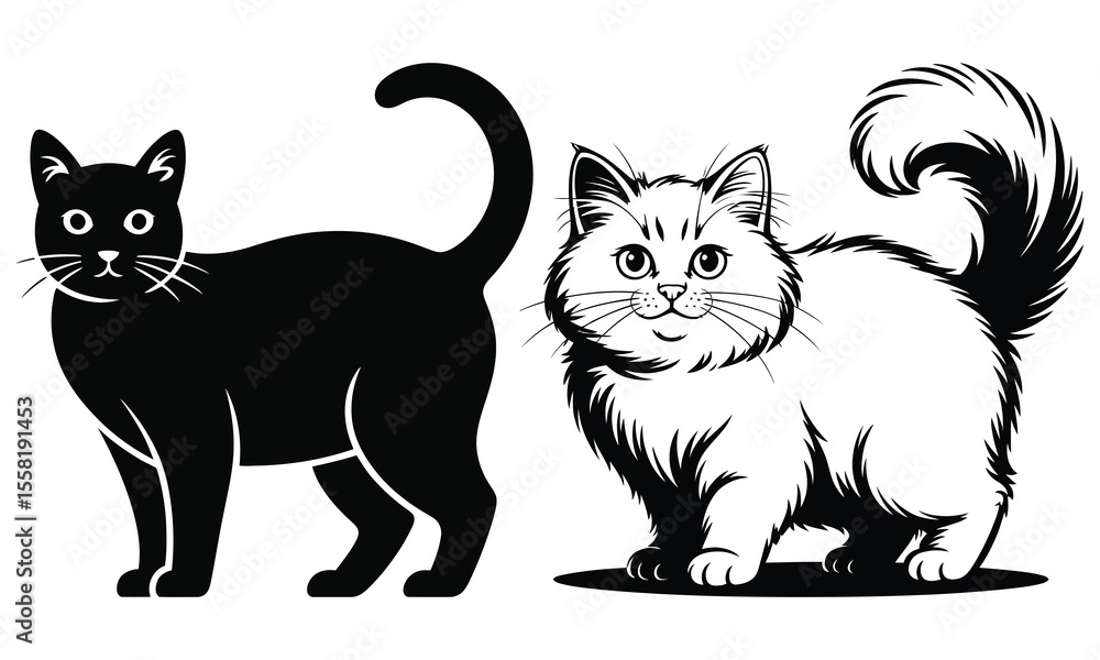 Obraz premium black and white cats