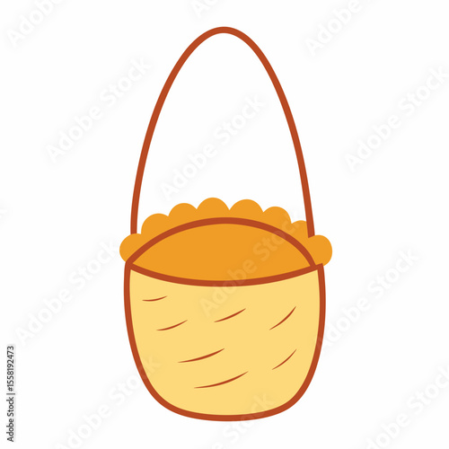 Straw Bag Sketch Vector – Generative AI and Linocut Silhouette Design