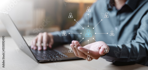 Foto Human resources management technology concept