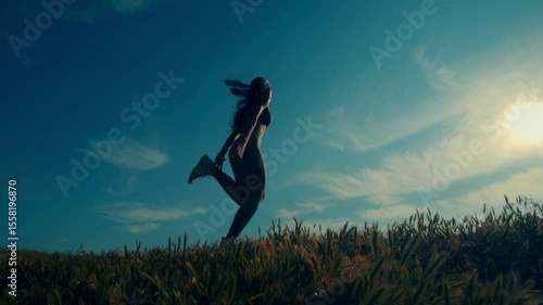 Wallpaper Mural Strong Woman in Fitness Gear Trains Alone Outdoors Torontodigital.ca