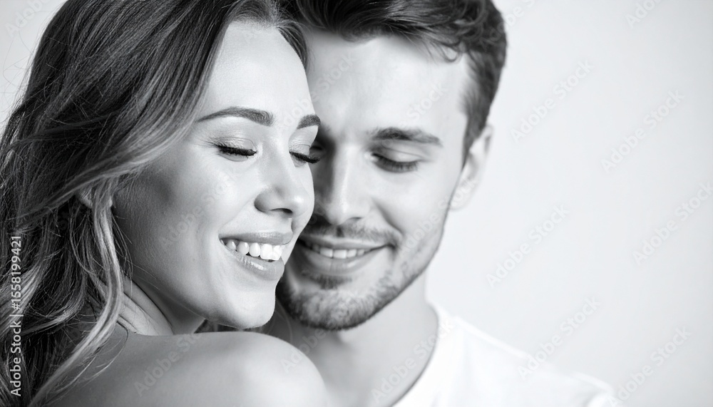 Fototapeta premium Portrait of a young happy couple.