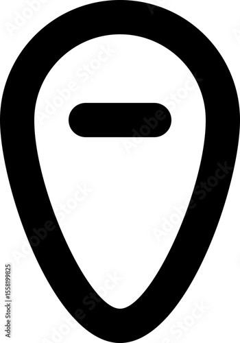 Free Download Location Pin with Minus Sign Rounded Map Marker Vector Icon - GFXLoad
