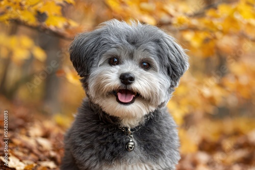 Happy hairy dog banner