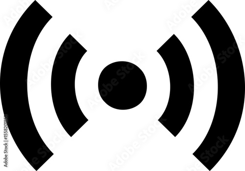 Radio Signal Wireless Communication Icon Vector Symbol for Broadcasting and Technology