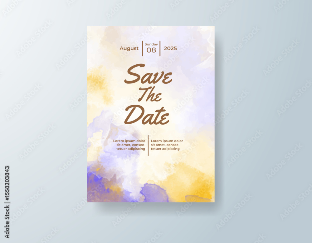 Wedding invitation with abstract watercolor background Wedding invitation with abstract watercolor background