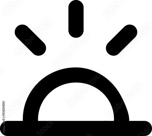Sunrise Dawn Sun Icon Vector Symbol
