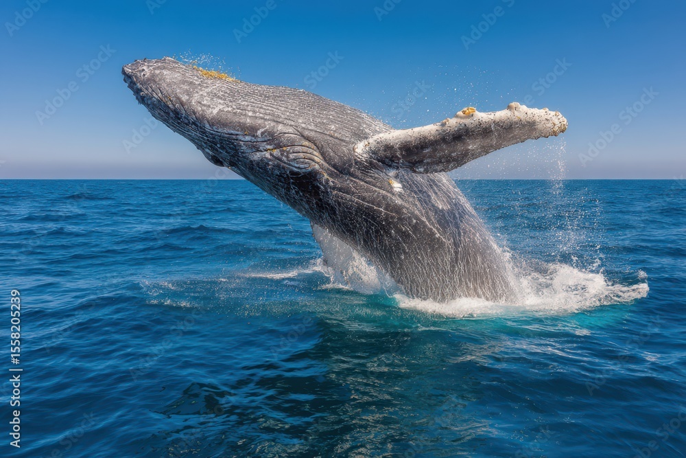 Fototapeta premium Majestic humpback wale banner