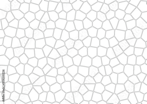 Monochromatic vector illustration of an abstract mosaic or cellular pattern, perfect as a versatile background or texture.