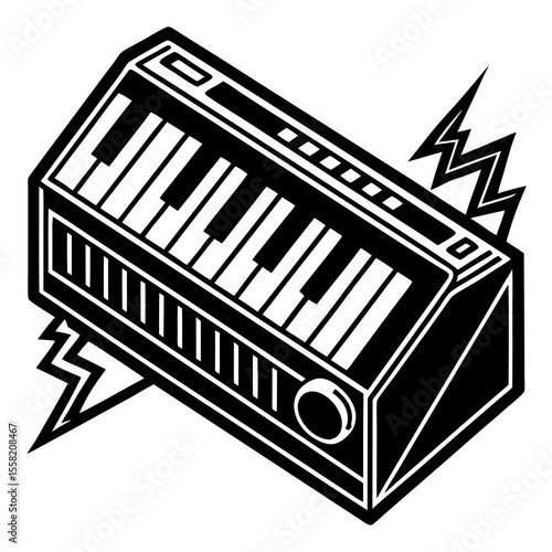 vector illustration of a vintage movie camera