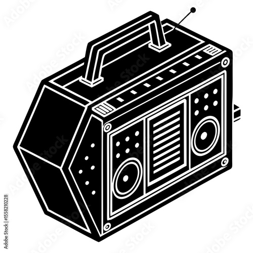illustration of a black and white photo camera