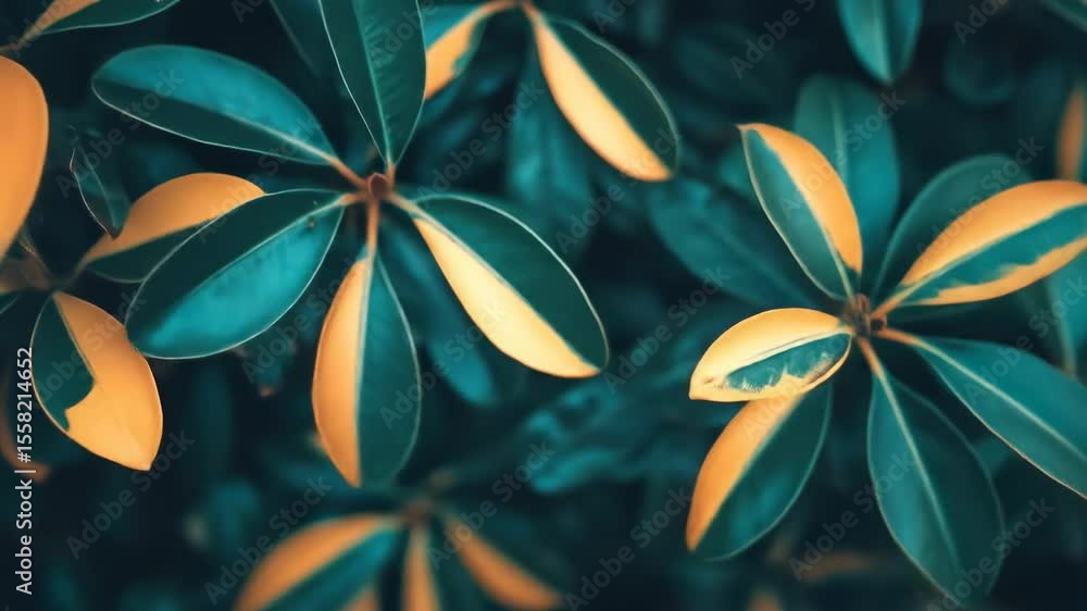 Close-up of vibrant, patterned leaves Close-up of vibrant, patterned leaves