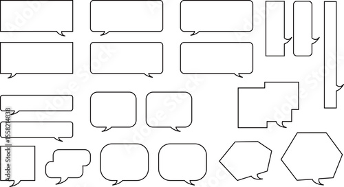 吹き出しイラストセット – Speech Bubble Illustration Set