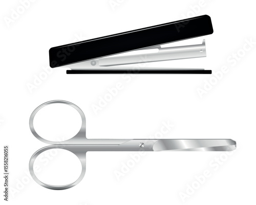 office equipment tools office stapler and scissors