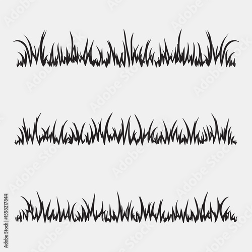 vector grass background, silhouette style grass illustration.