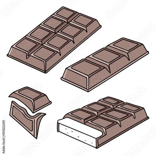 Hand Drawn Chocolate Bar Vector – Sweet Cocoa Snack Illustrations