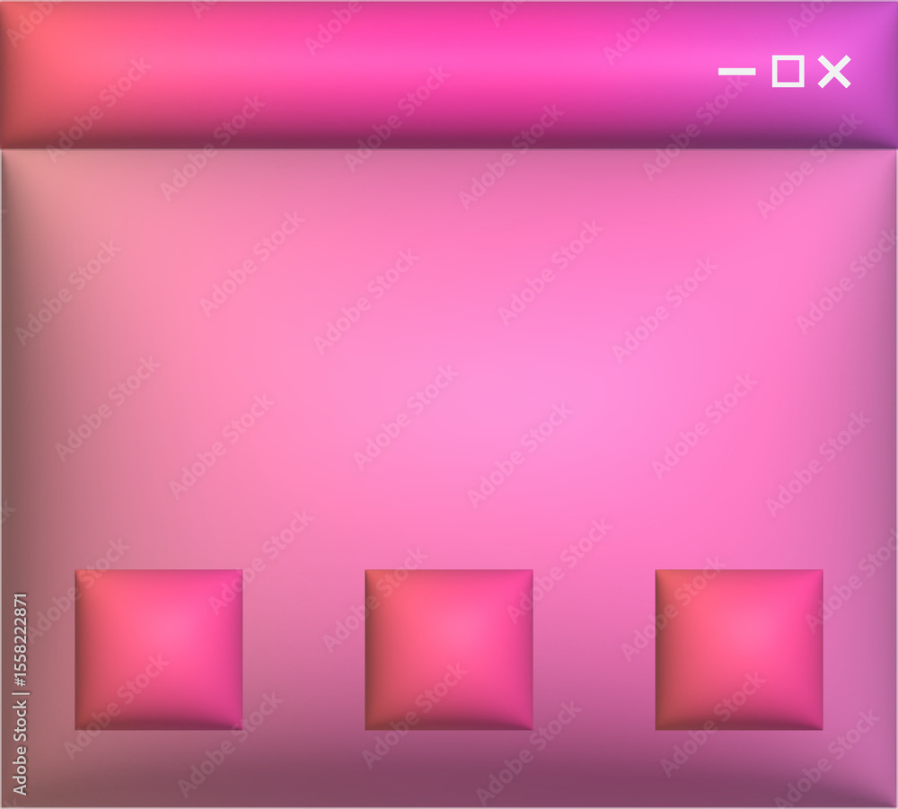 3d Pink UI browser pop up 3d Pink UI browser pop up