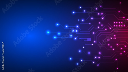 Digital technology circuit background. Futuristic abstract data concept. Design for network connections circuit board system interface virtual abstract.