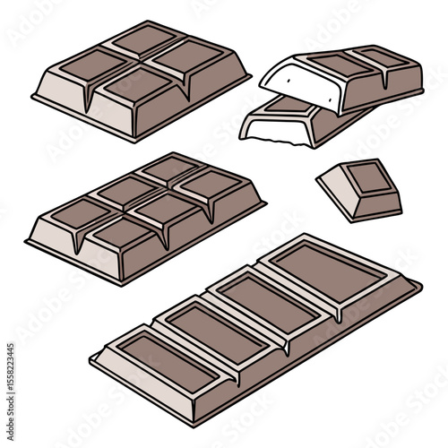Hand Drawn Chocolate Bar Vector – Sweet Cocoa Snack Illustrations