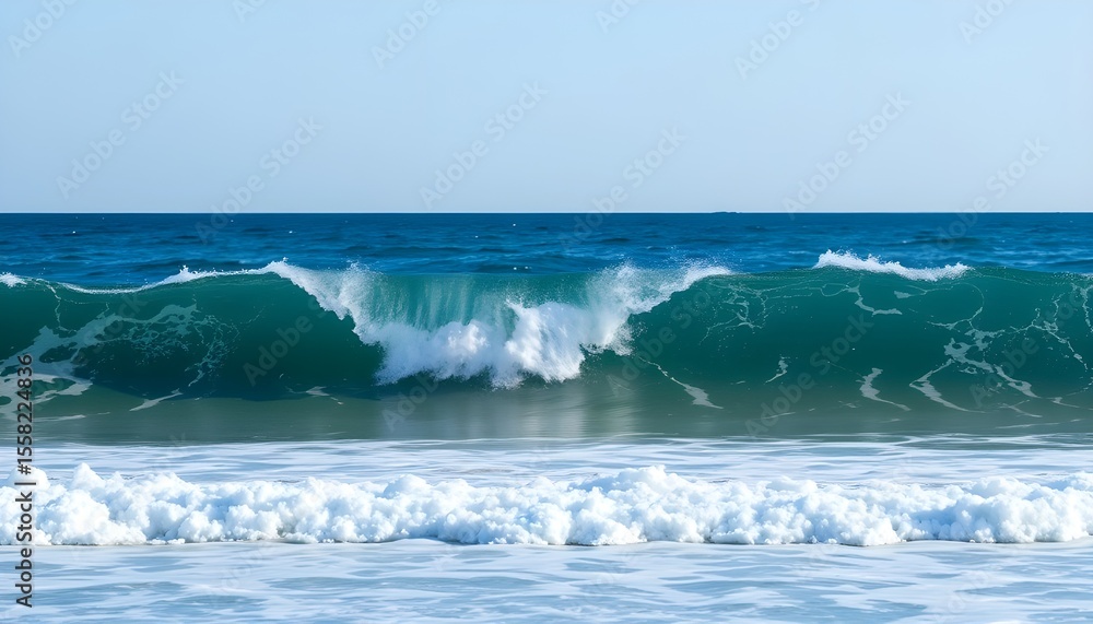 Fototapeta premium wave breaking on the rocks Ocean and sea wave