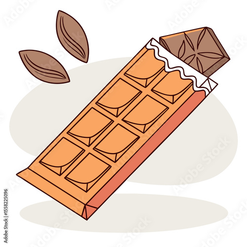 Hand Drawn Chocolate Bar Vector – Sweet Cocoa Snack Illustrations