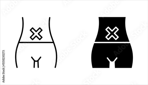 Abortion icon set. Pregnancy loss symbol. Pregnancy miscarriage, infant loss. Birth control, womb baby. vector illustration on white background