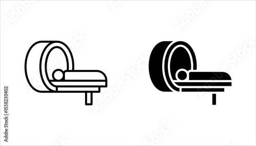 MRI and CT Scanner icon set. Medical imaging. Radiology doctor. Healthcare service. vector illustration on white background