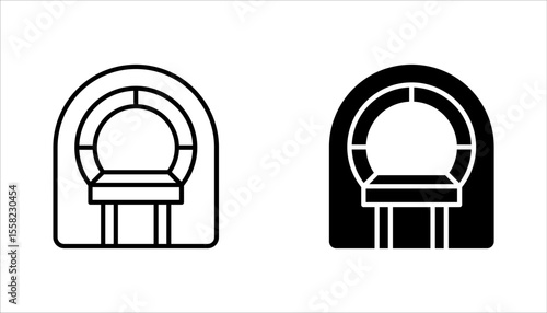 MRI and CT Scanner icon set. Medical imaging. Radiology doctor. Healthcare service. vector illustration on white background