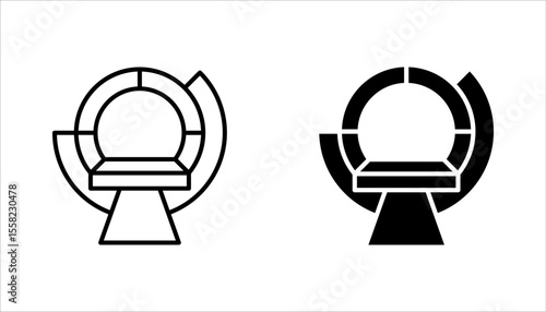 MRI and CT Scanner icon set. Medical imaging. Radiology doctor. Healthcare service. vector illustration on white background