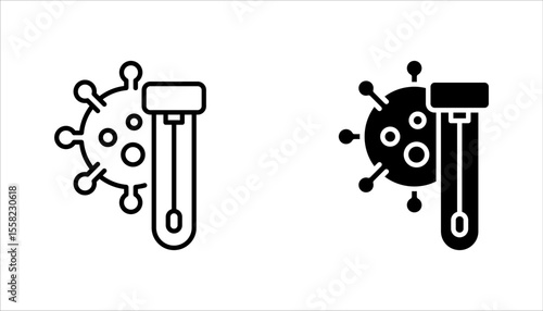 PCR test icon set. Polymerase chain reaction analysis. Medical examination for disease. vector illustration on white background
