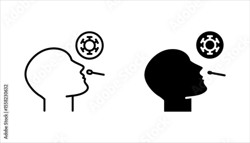 PCR test icon set. Polymerase chain reaction analysis. Medical examination for disease. vector illustration on white background