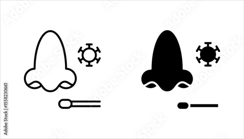 PCR test icon set. Polymerase chain reaction analysis. Medical examination for disease. vector illustration on white background