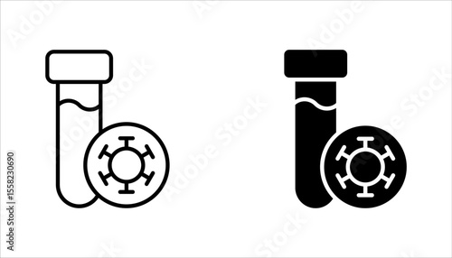 PCR test icon set. Polymerase chain reaction analysis. Medical examination for disease. vector illustration on white background