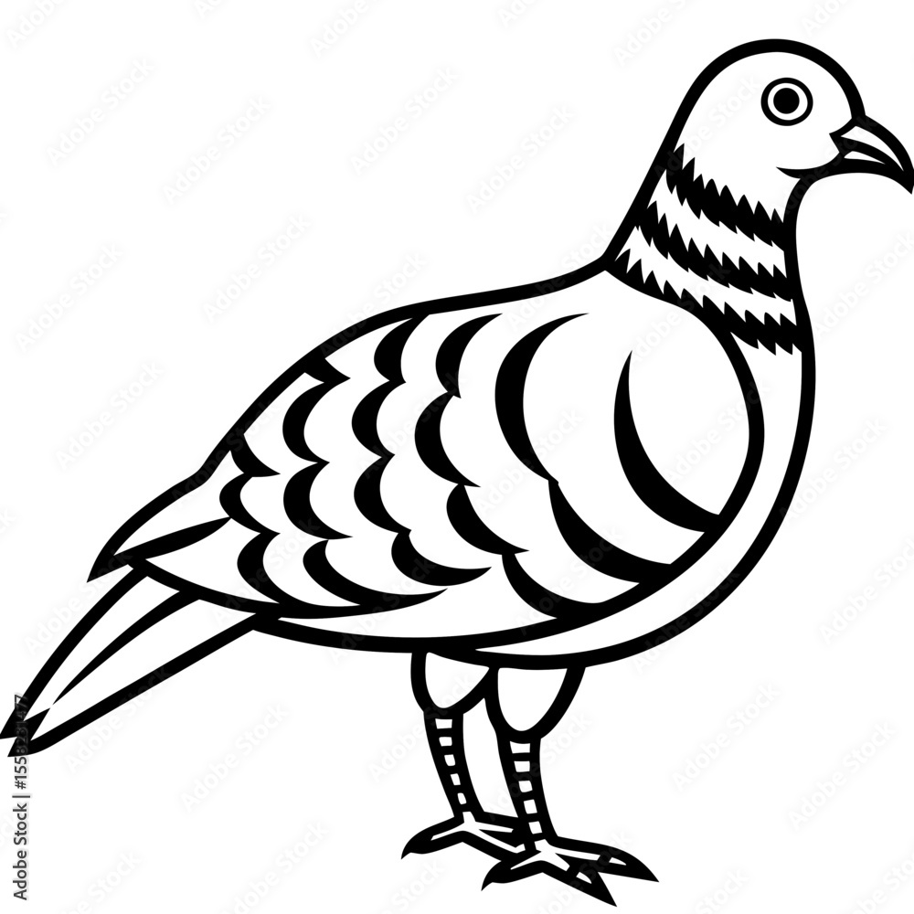 Obraz premium Monochrome Zebra Dove Line Drawing