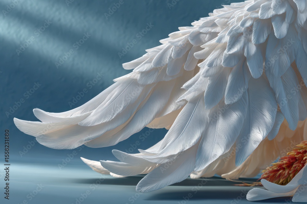 Obraz premium White feathers banner