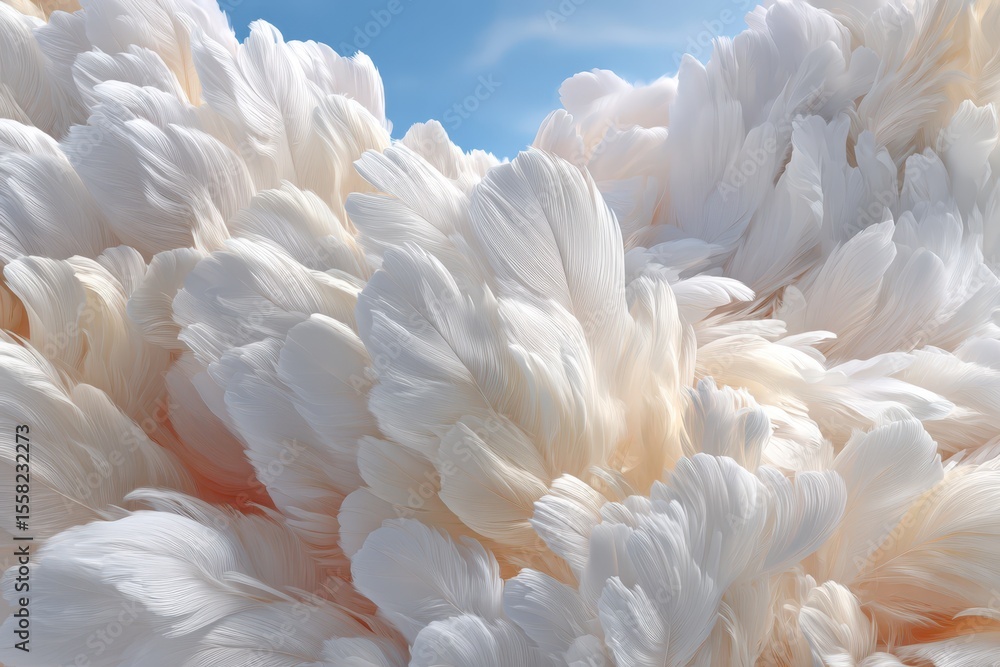 Obraz premium White feathers banner