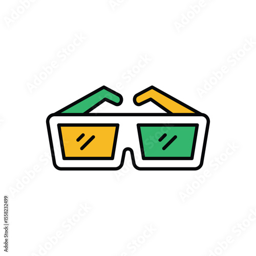 3D Glasses Icon vector stock illustration