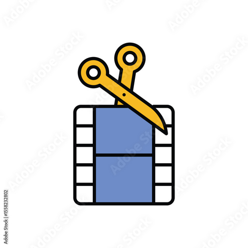 Film Editing Icon vector stock illustration