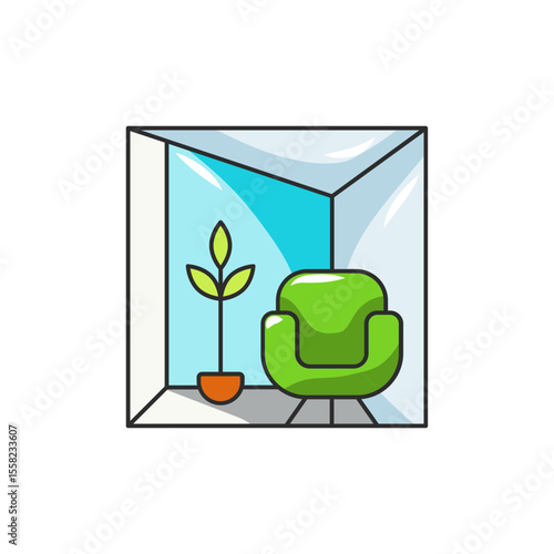 Timeout Corner Icon, Safe Space Relaxation Vector.