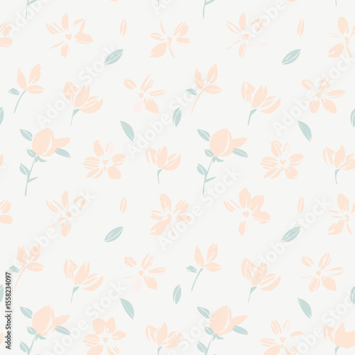 Wallpaper Mural Floral Seamless Pattern – Elegant Botanical Background Design Torontodigital.ca