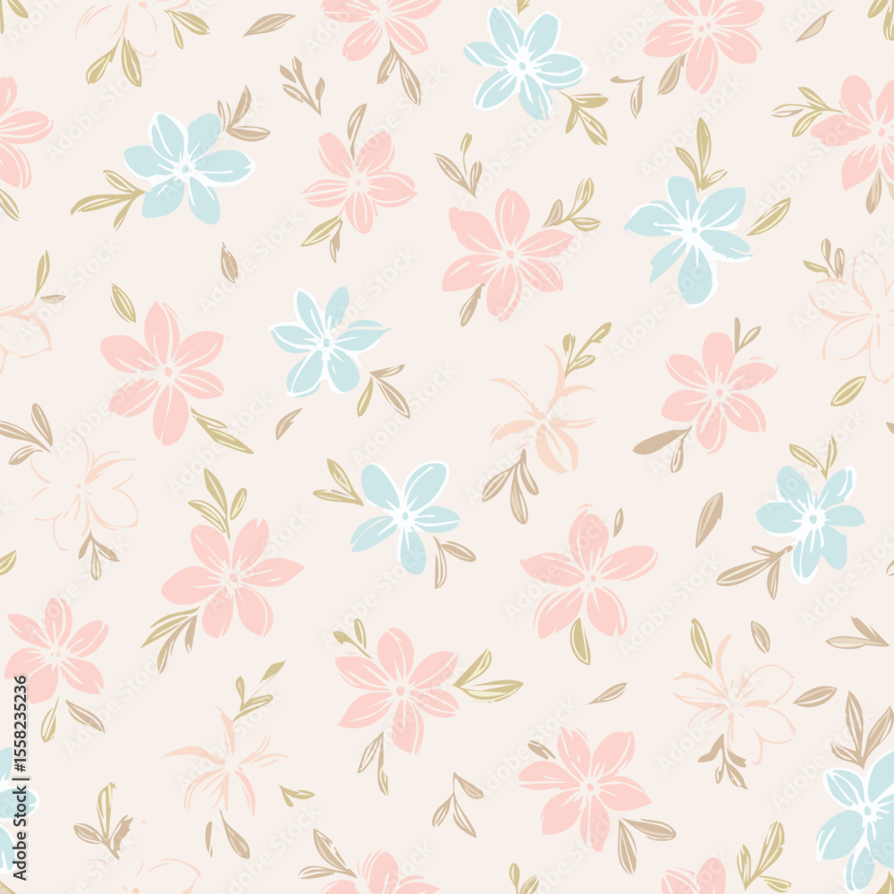 Floral Seamless Pattern – Elegant Botanical Background Design Floral Seamless Pattern – Elegant Botanical Background Design