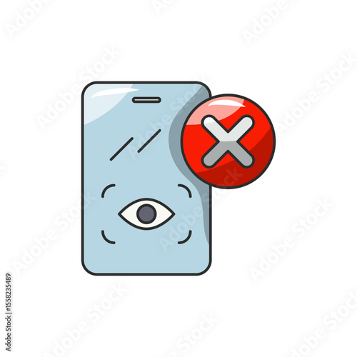 Digital Detox Icon, Screen Break Stress Relief.