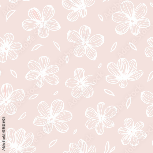 Wallpaper Mural Floral Seamless Pattern – Elegant Botanical Background Design Torontodigital.ca