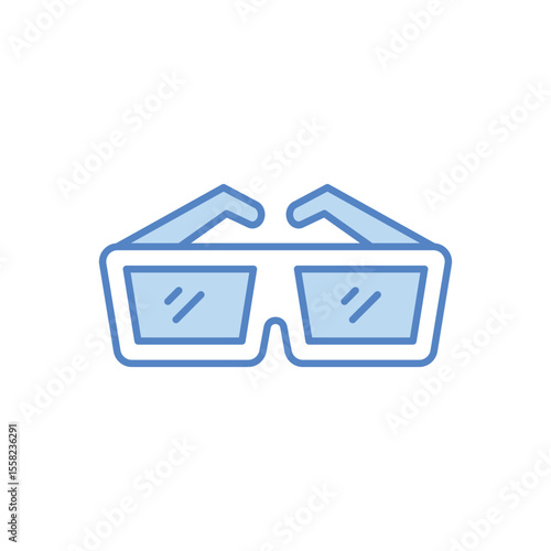 3D Glasses Icon vector stock illustration