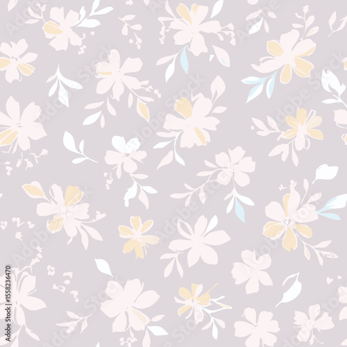 Wallpaper Mural Floral Seamless Pattern – Elegant Botanical Background Design Torontodigital.ca