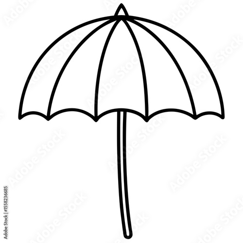 Beach Umbrella Icon Vector | Generative AI & Linocut Silhouette Design