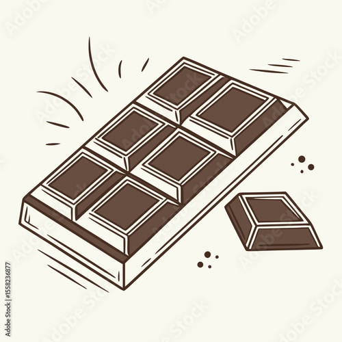 Hand Drawn Chocolate Bar Vector – Sweet Cocoa Snack Illustrations